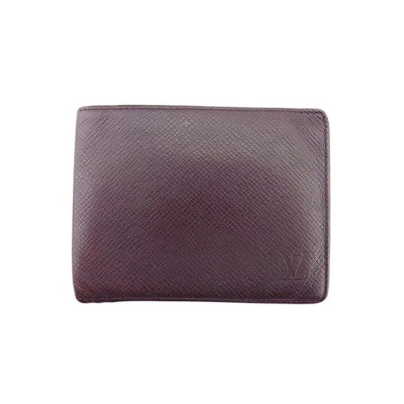 LOUIS VUITTON Bi -fold Taiga Taiga Leather Authentic USED - Picture 1 of 9